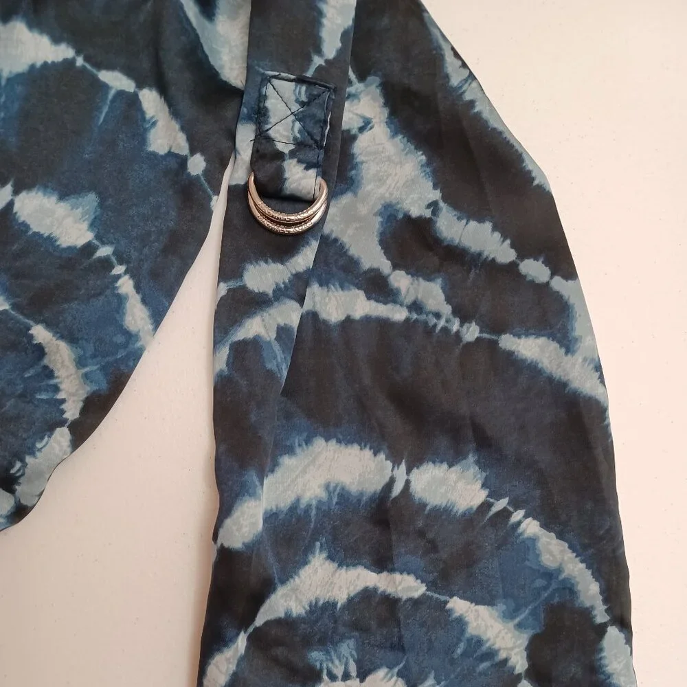 Women's Michael Kors Blue Tie Dye Blouse‎ Size Small